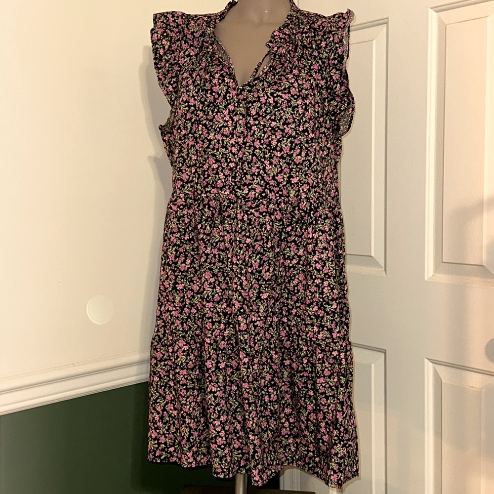 Time and Tru Women's Tiered Cotton Poplin Dress sz XL